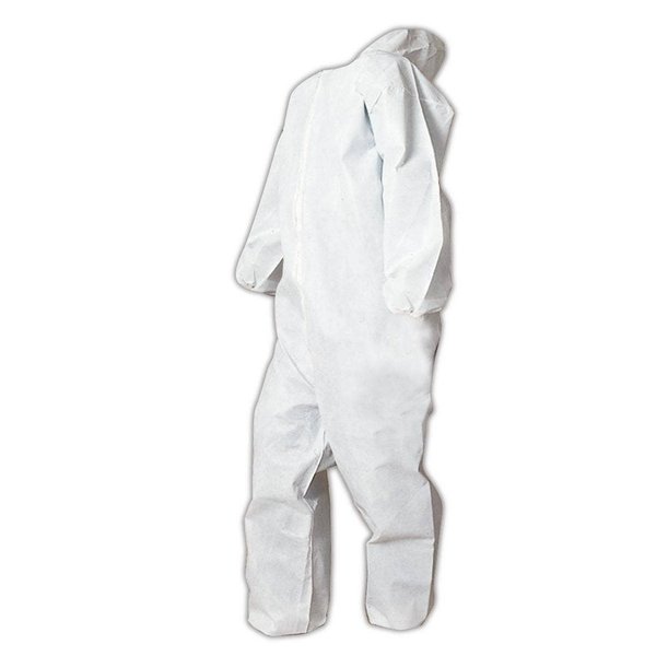 Magid Disposable Clothing, Large, White, Polypropylene, Zipper CVZ6-L
